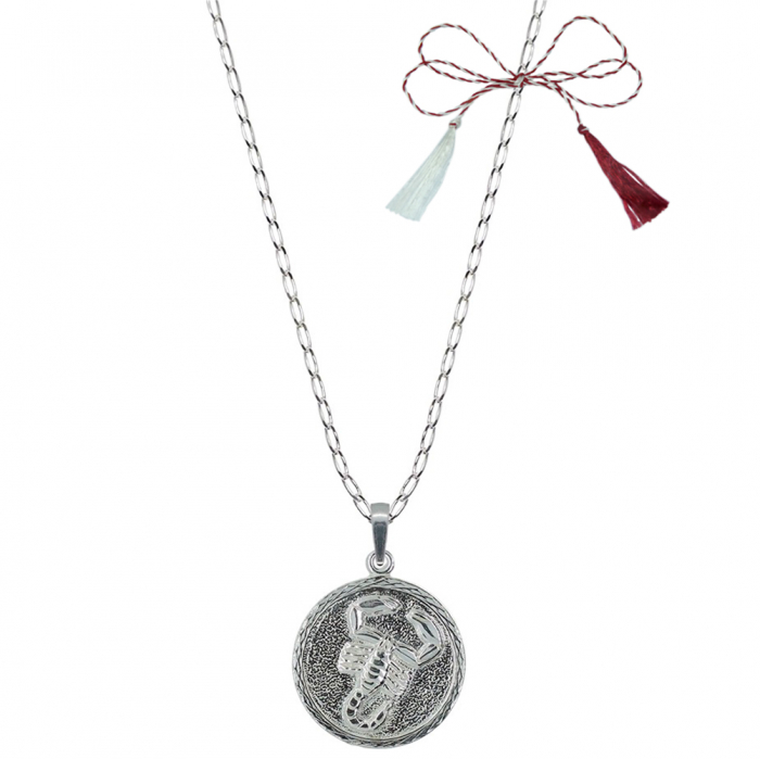 Martisor Lantisor argint personalizat medalion zodie Scorpion zodiac european argint 4202FIG470 Dras [1]