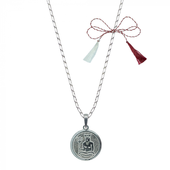 Martisor Lantisor argint personalizat medalion zodie Varsator zodiac european argint 4201FIG370 Dras [1]