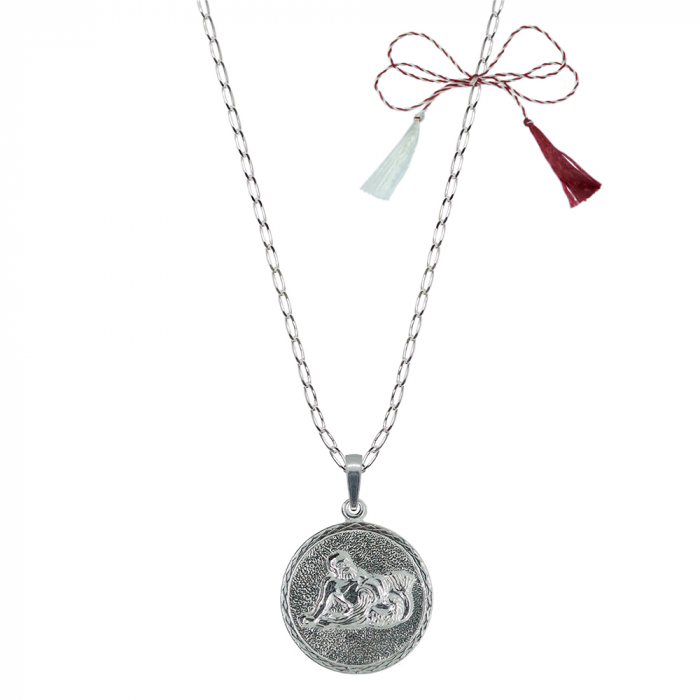 Martisor Lantisor argint personalizat medalion zodie Varsator zodiac european argint 4202FIG470 Dras [1]