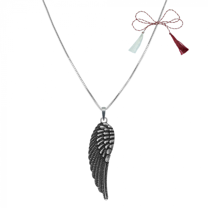 Martisor Lantisor argint personalizat pandantiv Aripa 10074VEN730 Dras [1]