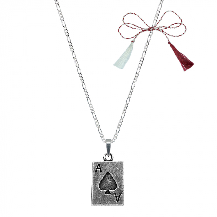 Martisor Lantisor argint personalizat pandantiv Carte joc As 9580FIG31540 Dras [1]