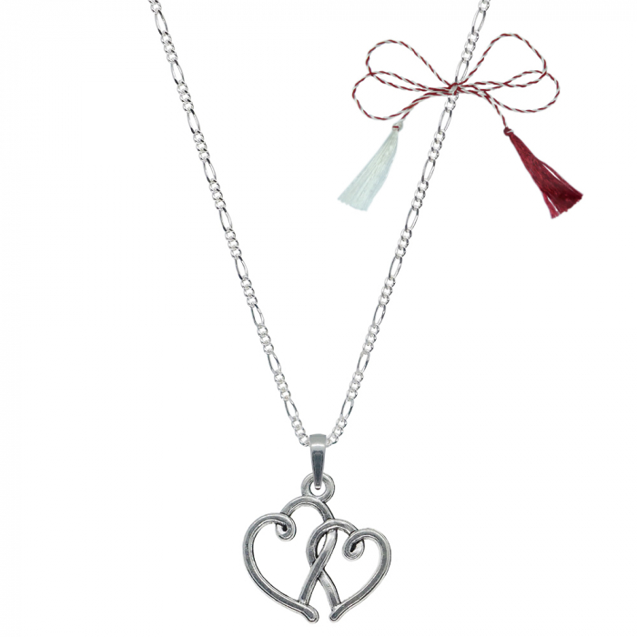Martisor Lantisor argint personalizat pandantiv Inimioare 9558FIG31360 Dras [1]