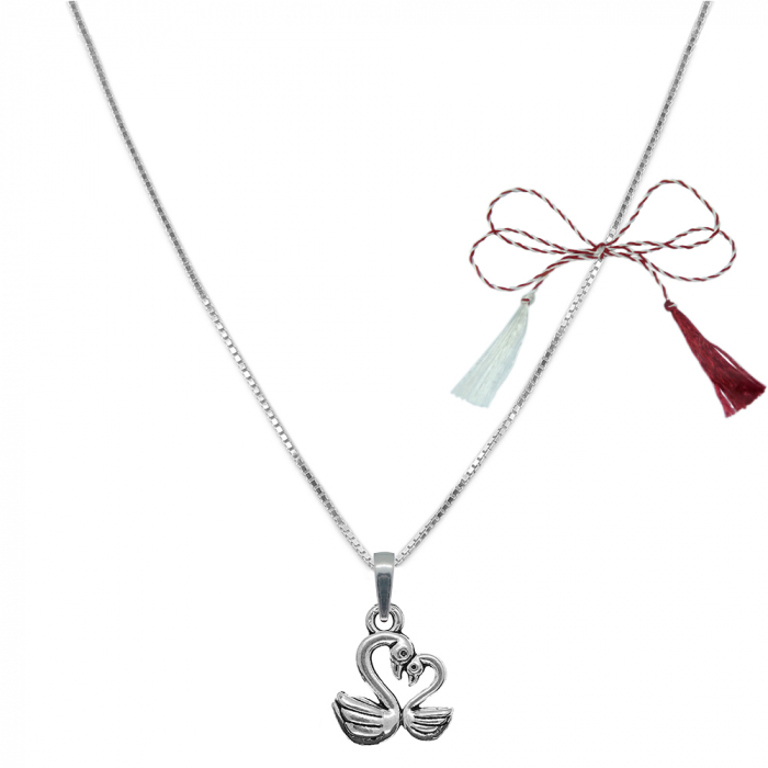 Martisor Lantisor argint personalizat pandantiv Lebede 9569VEN350 Dras [1]