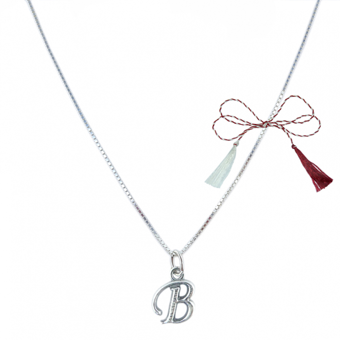 Martisor Lantisor argint personalizat pandantiv Litera B argint 9214VEN260 Dras [1]
