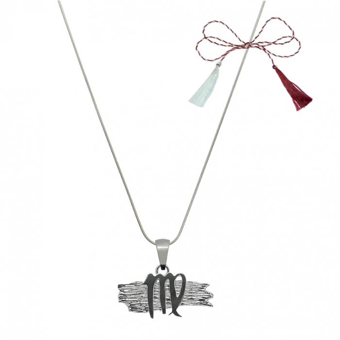 Martisor Lantisor argint personalizat pandantiv zodie Fecioara zodiac grecesc argint 4132SCH640 Dras [1]