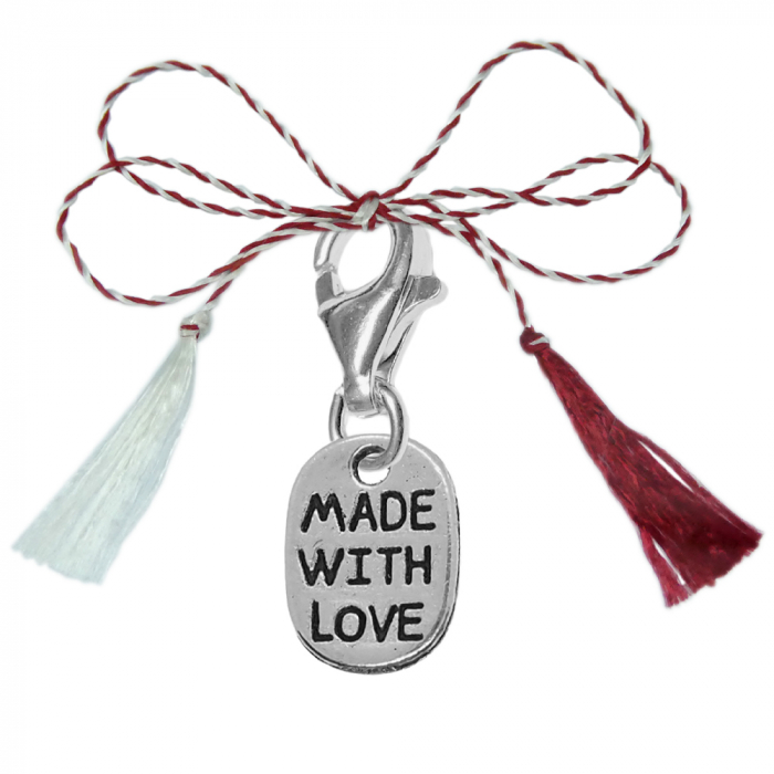 Martisor Pandantiv argint carabina Placuta made with love 9598160 Dras [1]