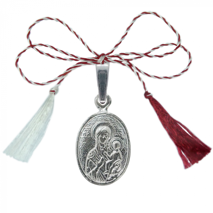 Martisor Pandantiv argint medalion Maica Domnului pruncul Iisus 4252150 Dras [1]