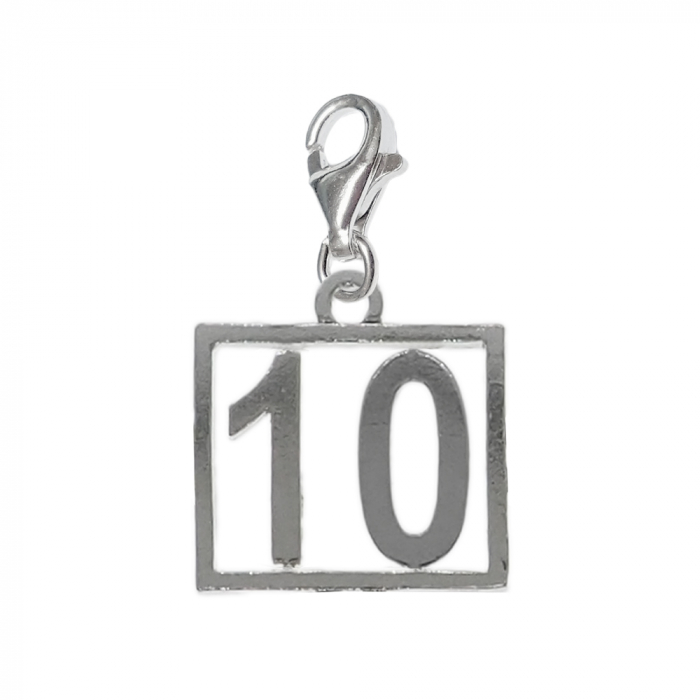Pandantiv argint carabina Cifra 10 numar norocos cifre aniversare 10251_0320 Dras [1]
