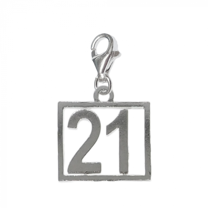 Pandantiv argint carabina Cifra 21 numar norocos cifre aniversare 10252_1320 Dras [1]