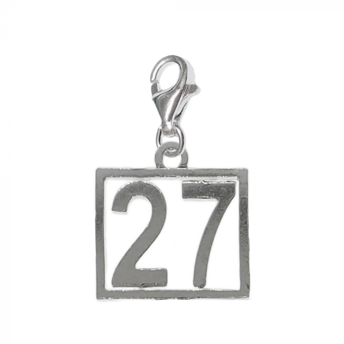 Pandantiv argint carabina Cifra 27 numar norocos cifre aniversare 10252_7320 Dras [1]