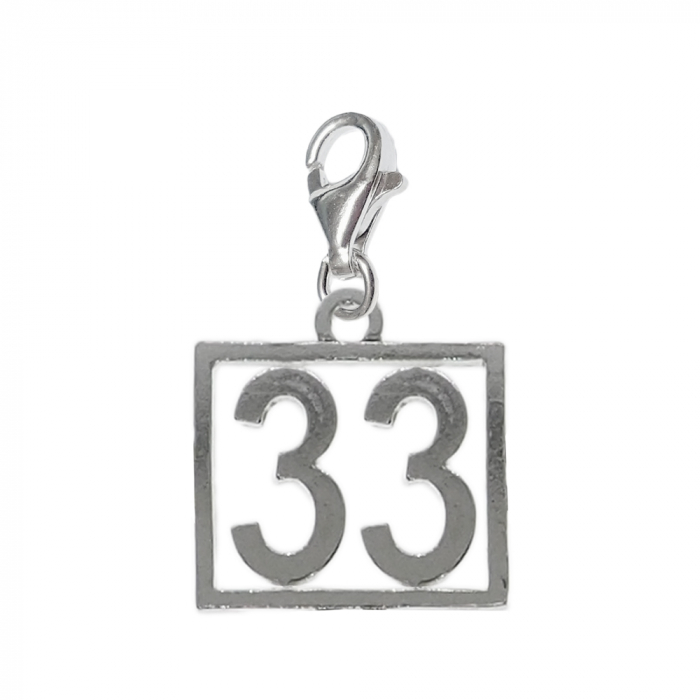 Pandantiv argint carabina Cifra 33 numar norocos cifre aniversare 10253_3320 Dras [1]