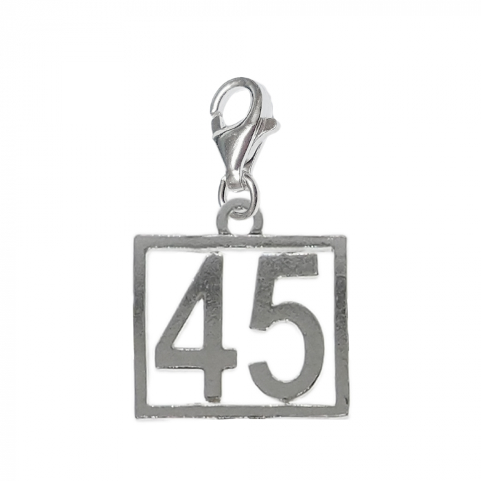 Pandantiv argint carabina Cifra 45 numar norocos cifre aniversare 10254_5320 Dras [1]