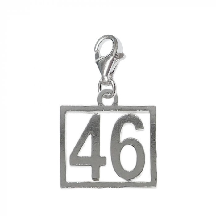 Pandantiv argint carabina Cifra 46 numar norocos cifre aniversare 10254_6320 Dras [1]