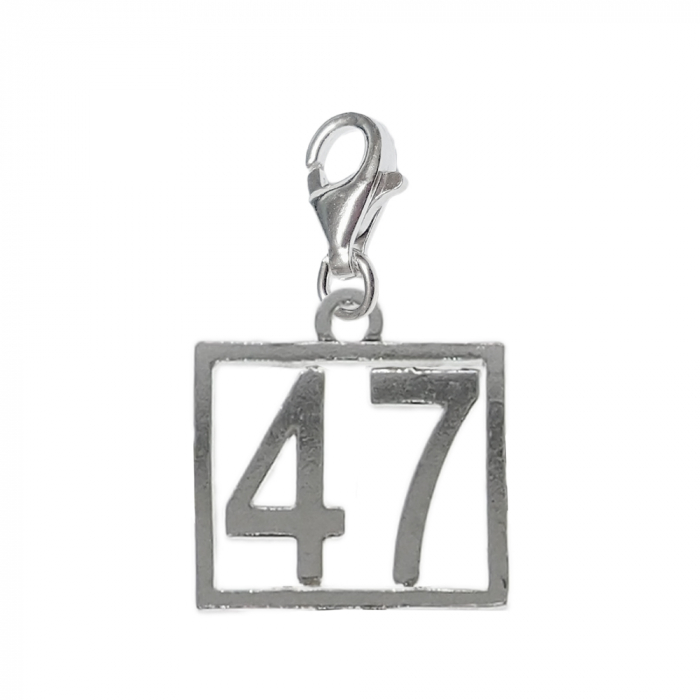 Pandantiv argint carabina Cifra 47 numar norocos cifre aniversare 10254_7320 Dras [1]