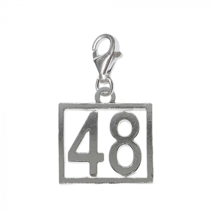 Pandantiv argint carabina Cifra 48 numar norocos cifre aniversare 10254_8320 Dras [1]