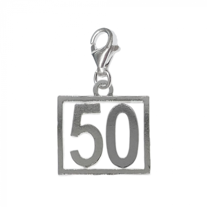 Pandantiv argint carabina Cifra 50 numar norocos cifre aniversare 10255_0320 Dras [1]