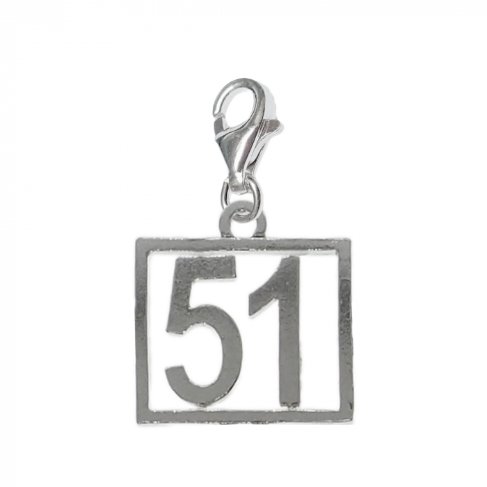 Pandantiv argint carabina Cifra 51 numar norocos cifre aniversare 10255_1320 Dras [1]