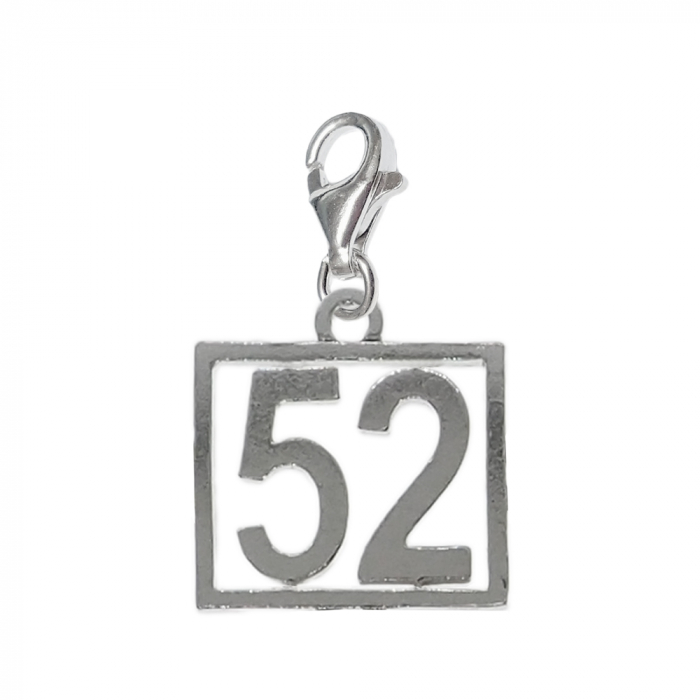 Pandantiv argint carabina Cifra 52 numar norocos cifre aniversare 10255_2320 Dras [1]