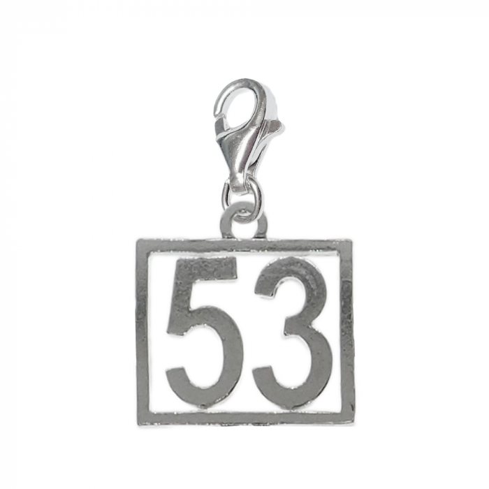 Pandantiv argint carabina Cifra 53 numar norocos cifre aniversare 10255_3320 Dras [1]