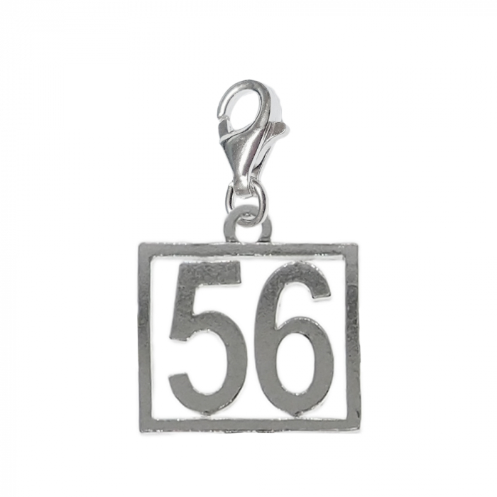 Pandantiv argint carabina Cifra 56 numar norocos cifre aniversare 10255_6320 Dras [1]