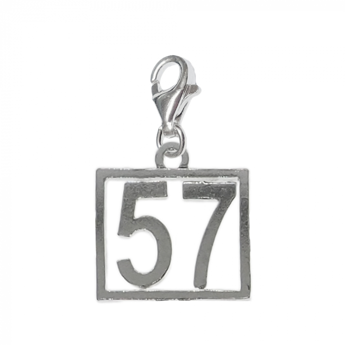 Pandantiv argint carabina Cifra 57 numar norocos cifre aniversare 10255_7320 Dras [1]