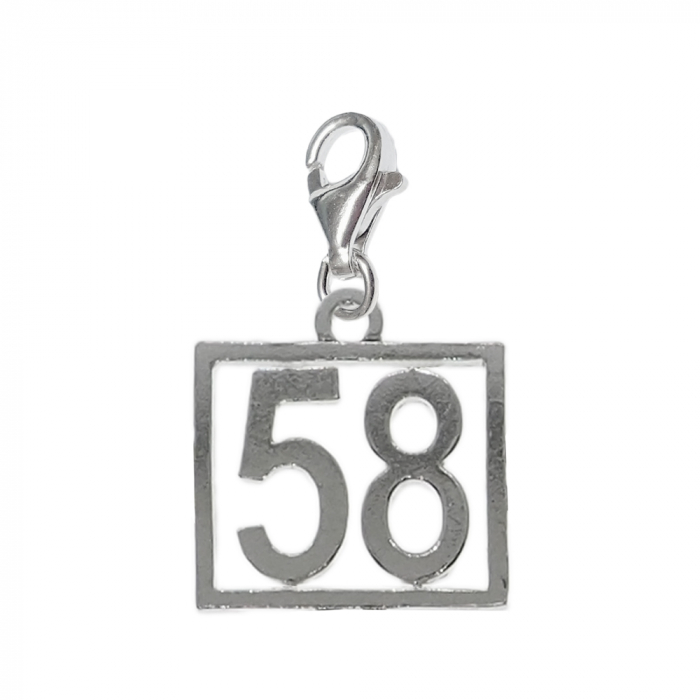 Pandantiv argint carabina Cifra 58 numar norocos cifre aniversare 10255_8320 Dras [1]