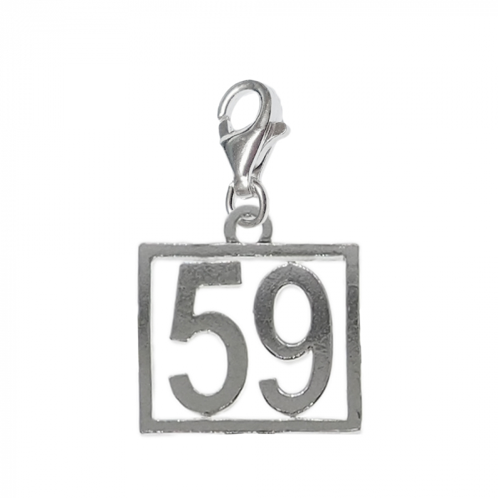 Pandantiv argint carabina Cifra 59 numar norocos cifre aniversare 10255_9320 Dras [1]