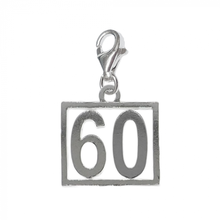 Pandantiv argint carabina Cifra 60 numar norocos cifre aniversare 10256_0320 Dras [1]