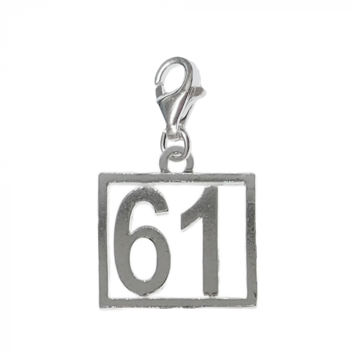 Pandantiv argint carabina Cifra 61 numar norocos cifre aniversare 10256_1320 Dras [1]