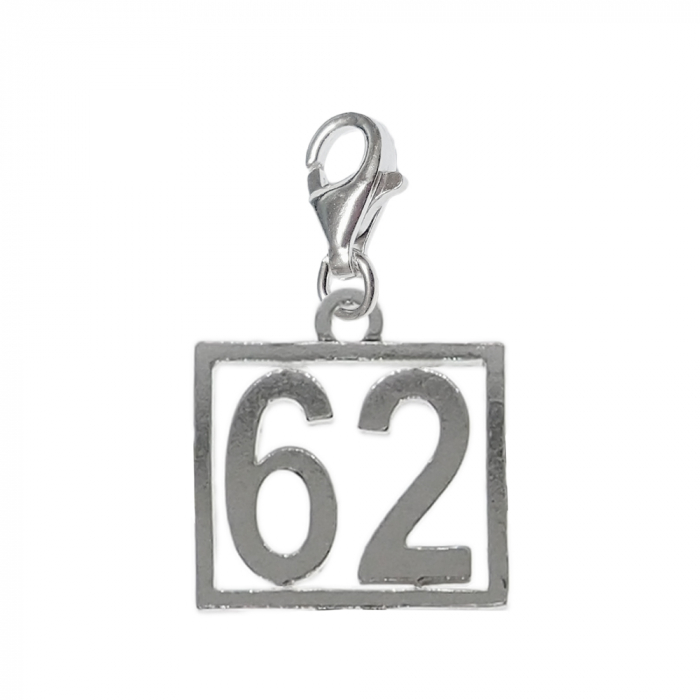 Pandantiv argint carabina Cifra 62 numar norocos cifre aniversare 10256_2320 Dras [1]