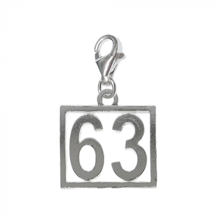 Pandantiv argint carabina Cifra 63 numar norocos cifre aniversare 10256_3320 Dras [1]
