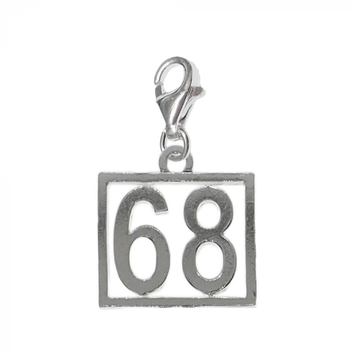 Pandantiv argint carabina Cifra 68 numar norocos cifre aniversare 10256_8320 Dras [1]