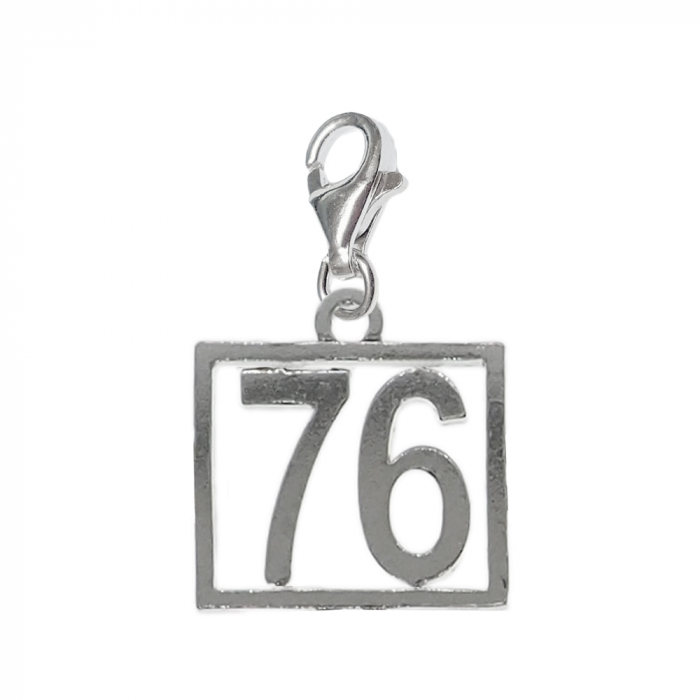 Pandantiv argint carabina Cifra 76 numar norocos cifre aniversare 10247_6320 Dras [1]