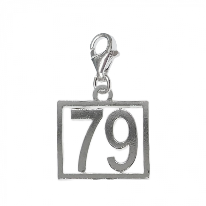 Pandantiv argint carabina Cifra 79 numar norocos cifre aniversare 10247_9320 Dras [1]