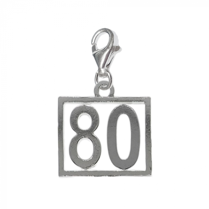 Pandantiv argint carabina Cifra 80 numar norocos cifre aniversare 10248_0320 Dras [1]