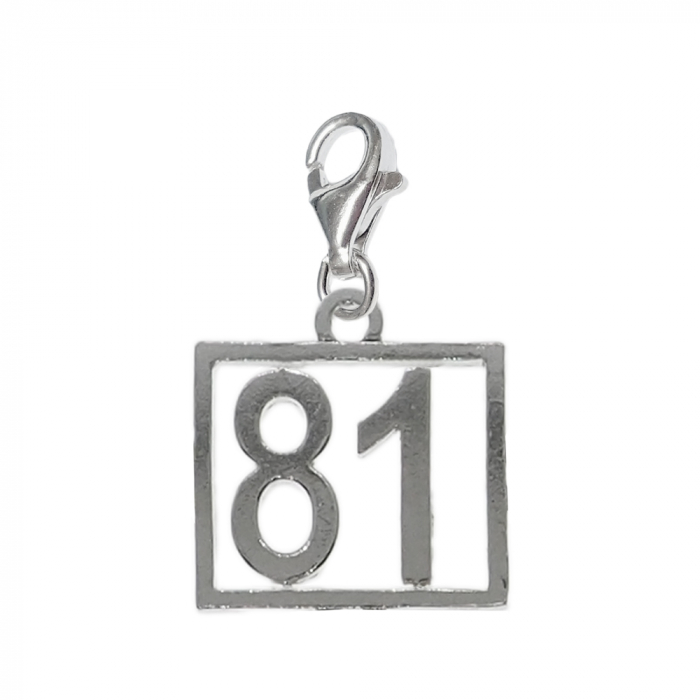 Pandantiv argint carabina Cifra 81 numar norocos cifre aniversare 10248_1320 Dras [1]