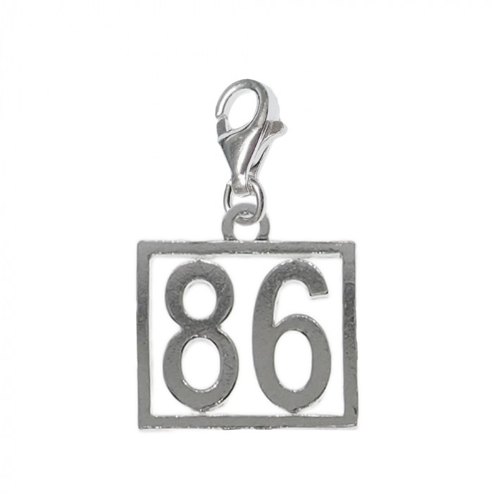 Pandantiv argint carabina Cifra 86 numar norocos cifre aniversare 10248_6320 Dras [1]