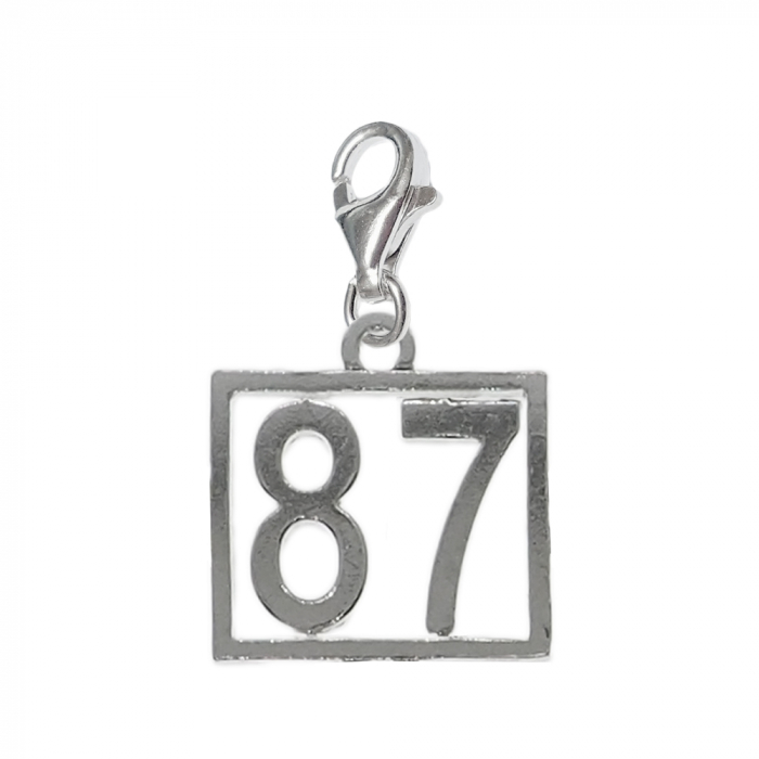 Pandantiv argint carabina Cifra 87 numar norocos cifre aniversare 10248_7320 Dras [1]