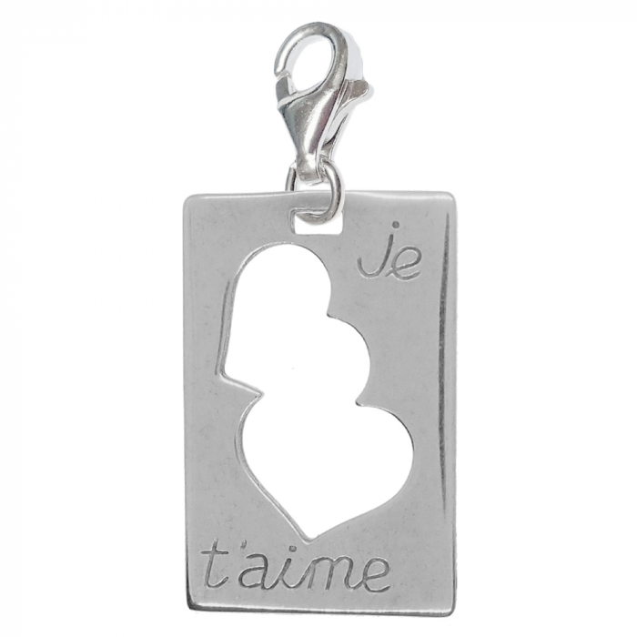 Pandantiv argint carabina Placuta Inimioare Je t'aime 7825500 Dras [1]