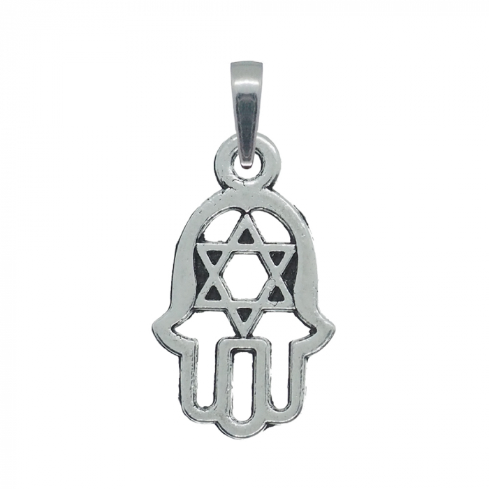 Pandantiv argint Mana Fatimei Steaua lui David 1002512 Dras [1]