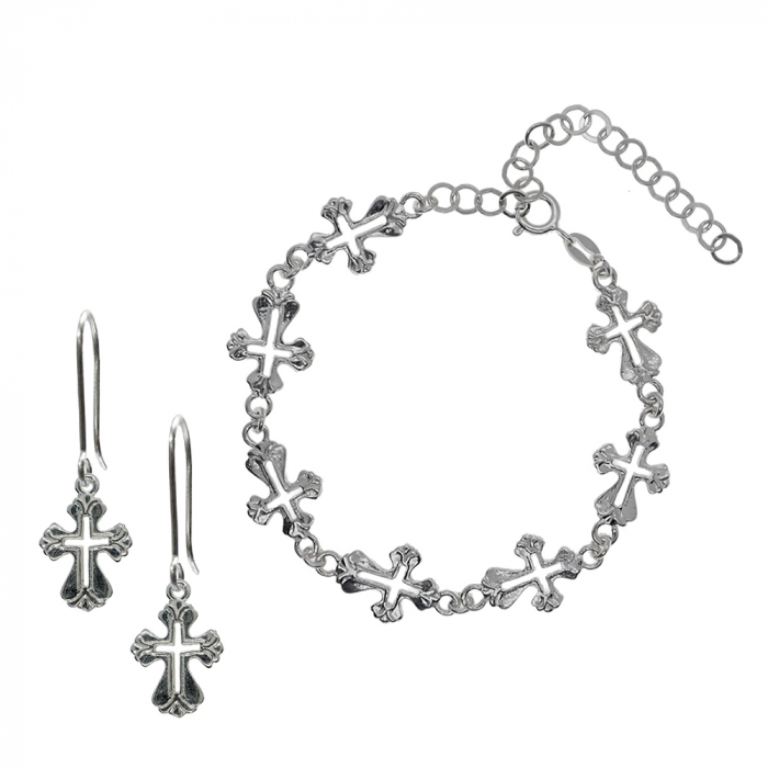 Set bratara cercei argint Cruciulita 4488810 Dras [1]