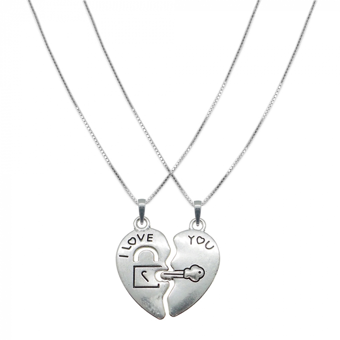 Set Lantisor argint personalizat pandantiv Inimioara I love you 10200VEN1020 Dras [1]