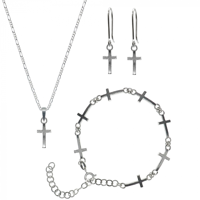 Set lantisor bratara cercei argint Cruciulita 93541150 Dras [1]