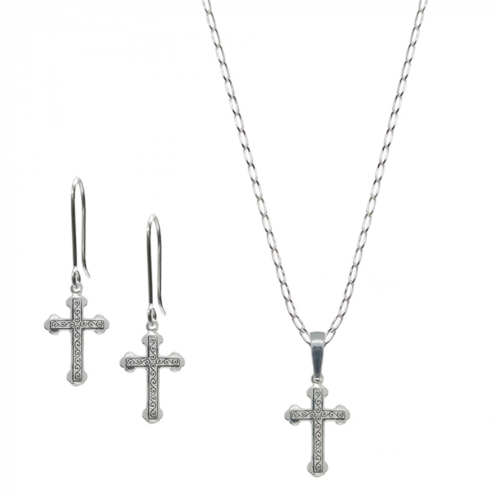 Set lantisor cercei argint Cruciulita 4183565 Dras [1]