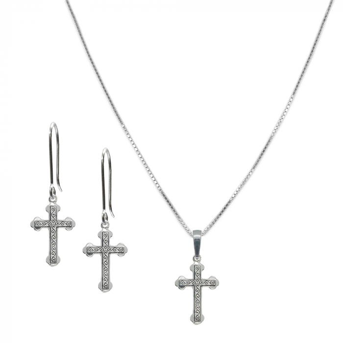 Set lantisor cercei argint Cruciulita 4183595 Dras [1]