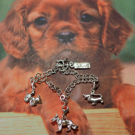 Bratara amintirilor Iubitori caini personalizata 3 pandantive carabina Teckel Ciobanesc german Schnauzer argint reglabila GIOTTO835 Dras [1]