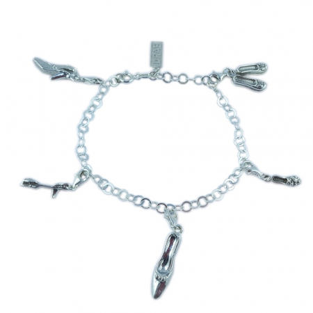 Bratari din argint: - Bratara argint PANTOFI personalizata 5 pandantive argint carabina: PANTOFI reglabila GIOTTO1480 Dras