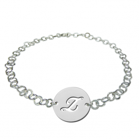 Bratari din argint: - Bratara argint personalizata banut decupat argint Litera Z reglabila 9480420 Dras