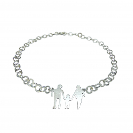 Cu tematica familie si prieteni - Bratara argint personalizata MAMA TATA COPILUL argint reglabila 9413405 Dras