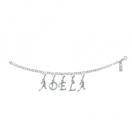 Cu nume - Bratara argint personalizata nume Adela pandantive litere argint carabina reglabila GIOTTO865 Dras